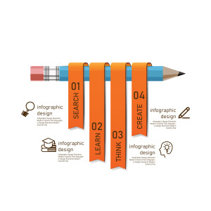 طرح لایه باز وکتور اینفوگرافی تحصیلی با کیفیت بالا