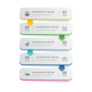 طرح لایه باز AIوکتور اینفوگرافی آموزشی روند پیشرفت