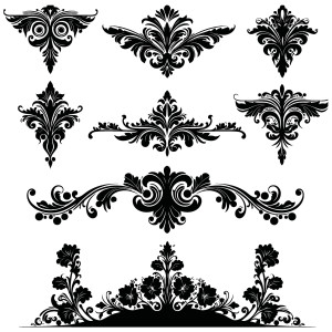 طرح لایه باز وکتور مجموعه گل های گوشه اسلامی عربی