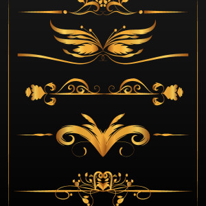 طرح لایه باز وکتور گل اسلیمی عنوان با کیفیت بالا