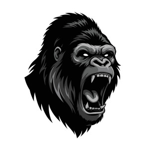 طرح لایه باز وکتور صورت میمون خشمگین