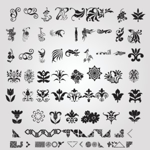 طرح لایه باز مجموعه عظیم گل های اسلیمی