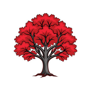 طرح لایه باز وکتور درخت بزرگ و قدیمی با کیفیت بالا