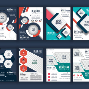 لایه باز مجموعه پوسترهای تبلیغاتی با کیفیت بالا