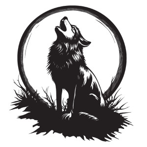 طرح لایه باز وکتور سر حیوان گرگ با کیفیت بالا