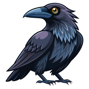 طرح لایه باز وکتور کلاغ سیاه رنگ با کیفیت بالا