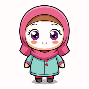 طرح لایه باز وکتور کاراکتر دختر بچه با کیفیت بالا