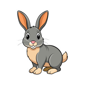 طرح لایه باز کاراکتر کارتونی خرگوش با کیفیت بالا