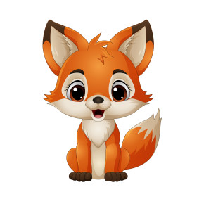 طرح لایه باز وکتور کاراکتر روباه فانتزی و جذاب