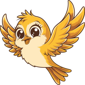 طرح لایه باز کاراکتر پرنده گنجشک با کیفیت بالا