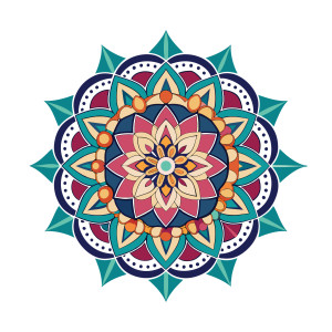 طرح لایه باز ماندالا اسلیمی متقارن با کیفیت بالا