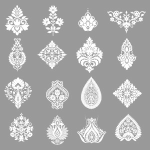 طرح لایه باز مجموعه گل های اسلیمی زیبا