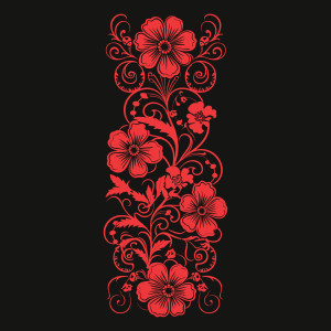 طرح لایه باز وکتور گل و بوته های اسلیمی