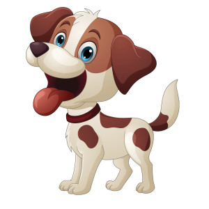 طرح لایه باز وکتور کاراکتر کارتونی سگ فانتزی