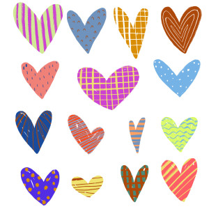 طرح لایه باز مجموعه قلب های عاشقانه با کیفیت بالا