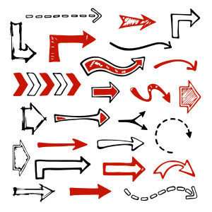 طرح لایه باز وکتور مجموعه فلش ها با کیفیت بالا