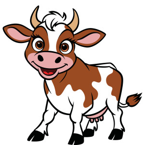 طرح لایه باز وکتور گوساله بامزه