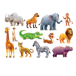 طرح رایگان لایه باز حیوانات جنگل شیر،فیل،کوسه