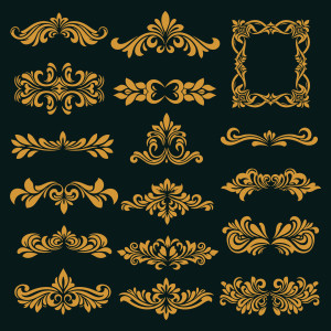 طرح لایه باز مجموعه گل های اسلیمی با کیفیت بالا