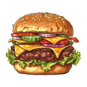 طرح لایه باز وکتور همبرگر با کیفیت بالا