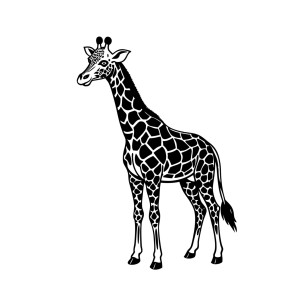 طرح لایه باز وکتور سر حیوان زرافه با کیفیت بالا