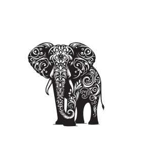 طرح لایه باز وکتور کاراکتر فیل با کیفیت بالا