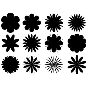 طرح لایه باز وکتور مجموعه آیکن های گل ها