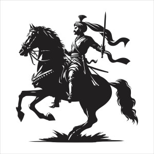 لایه باز فتوشاپ psd وکتور سوارکار مرد و اسب