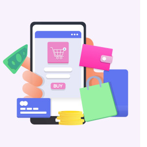طرح لایه باز وکتور فروشگاه اینترنتی آنلاین