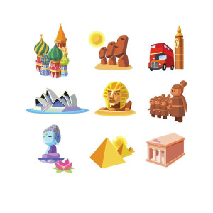 طرح لایه باز اماکن تفریحی جهان با کیفیت بالا