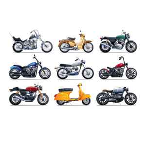 طرح لایه باز موتور سیکلت کلاسیک