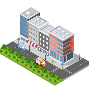 لایه باز بافت ساختمان های شهری با کیفیت بالا