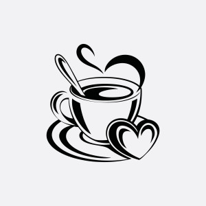 طرح رایگان لایه باز وکتور آیکن فنجان عاشقانه