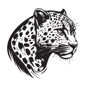 طرح لایه باز وکتور یوزپلنگ سیاه با کیفیت بالا