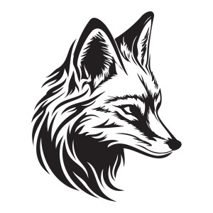 لایه باز وکتور psd سر گرگ سیاه رنگ با کیفیت بالا
