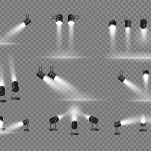 لایه باز فتوشاپ psd نورافکن واقع‌گرایانه برای صحنه