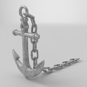 مدل سه بعدی 3D لنگر دریایی کشتی با کیفیت بالا