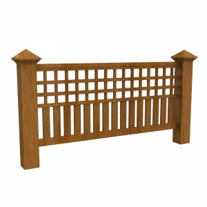 مدل سه بعدی 3D نرده چوبی مشبک شده با کیفیت بالا