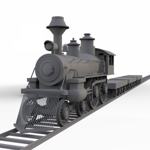 مدل سه بعدی 3D قطار باری قدیمی همراه با جزئیات