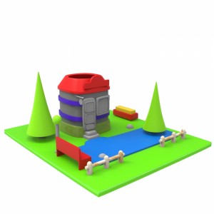 مدل سه بعدی ساختمان اداری فانتزی