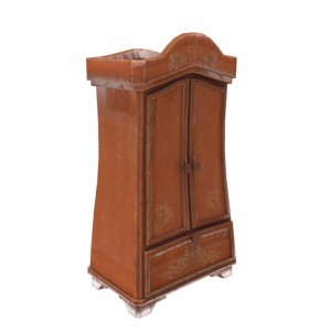 مدل سه بعدی کمد لباس چوبی