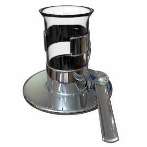 مدل سه بعدی لیوان شیشه ای و استیل چای خوری