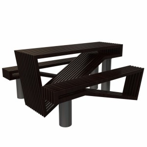 مدل سه بعدی میز و صندلی مدرن