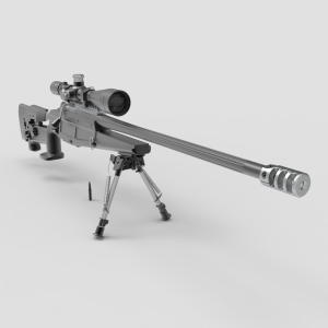 مدل آماده 3D سه بعدی اسلحه تفنگ تک تیر انداز