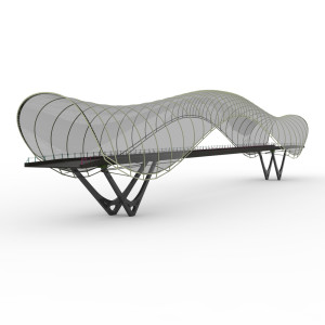 مدل آماده سه بعدی 3D پل مدرن شیشه ای با کیفیت بالا