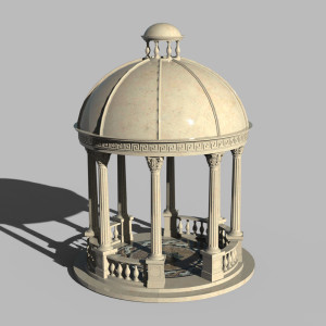 مدل سه بعدی 3D آلاچیق سنگی کلاسیک با کیفیت بالا