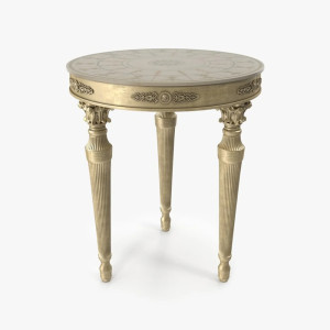 مدل سه بعدی 3D میز کلاسیک چوبی با پایه چوبی