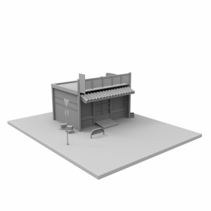 مدل سه بعدی فروشگاه بین راهی