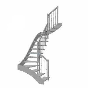 مدل سه بعدی پله مارپیچ فلزی