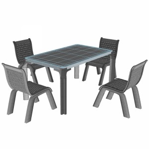 مدل سه بعدی مجموعه میز و صندلی باغی